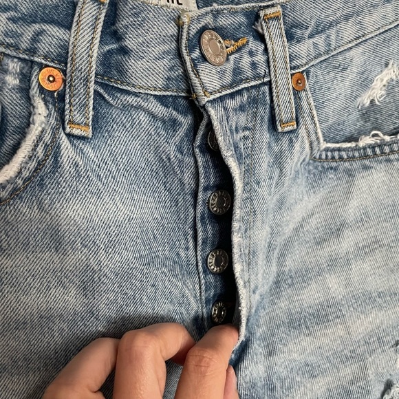 AGOLDE Parker Vintage Cut Off Short Size 25 Medium Wash - Picture 4 of 9